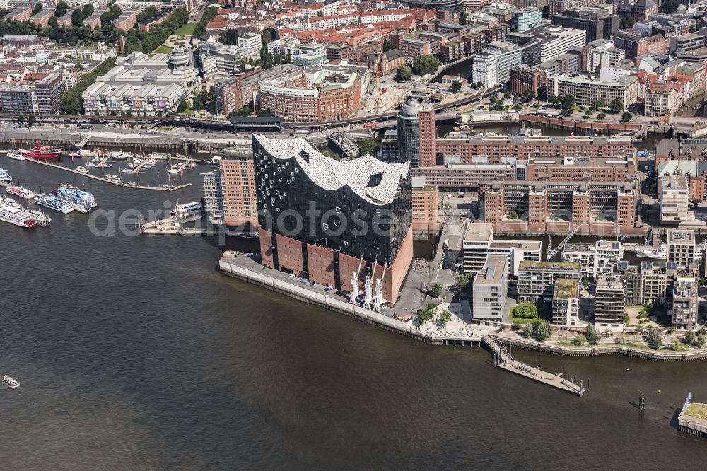 Hamburg from the bird's eye view: The Elbe Philharmonic Hall on the river bank of the Elbe in Hamburg