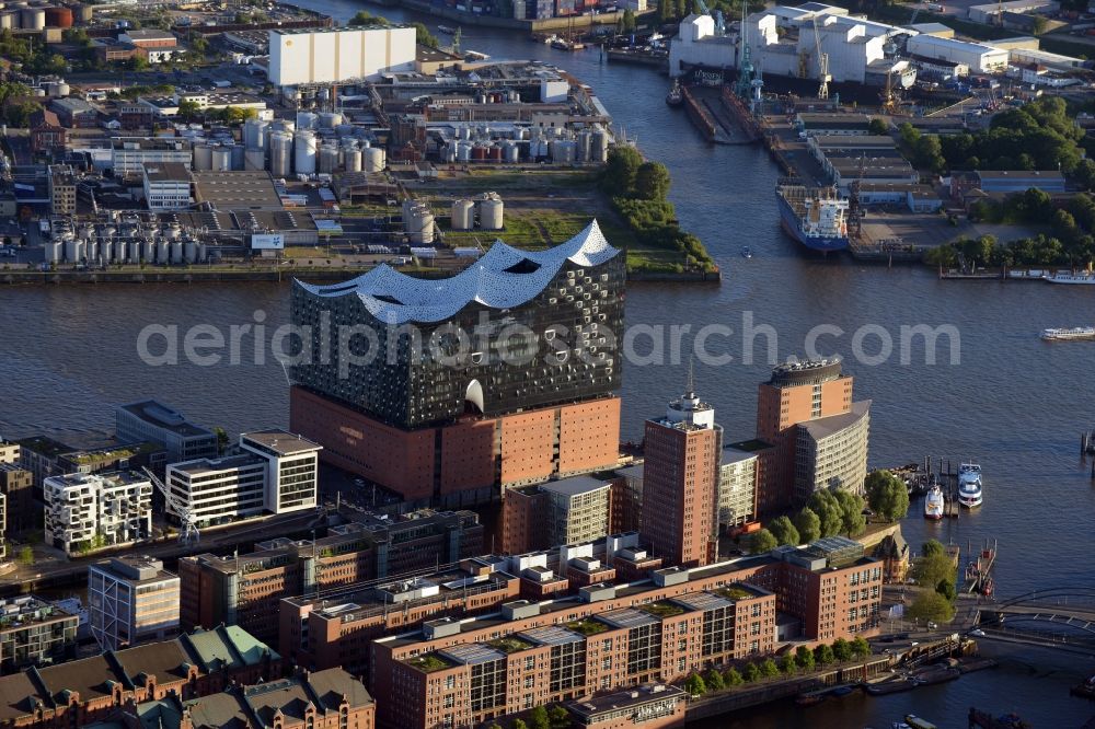 Hamburg from the bird's eye view: The Elbe Philharmonic Hall on the river bank of the Elbe in Hamburg