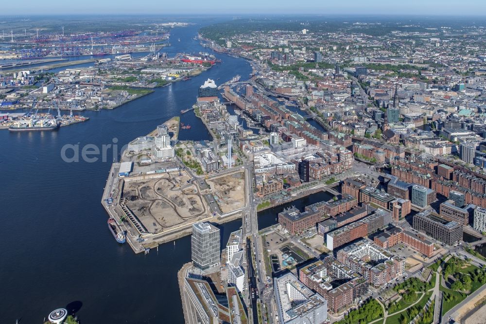 Aerial image Hamburg - The Elbe Philharmonic Hall on the river bank of the Elbe in Hamburg