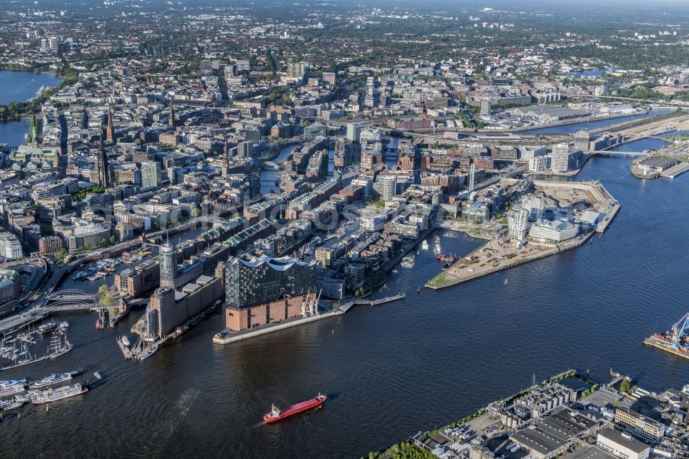 Hamburg from the bird's eye view: The Elbe Philharmonic Hall on the river bank of the Elbe in Hamburg