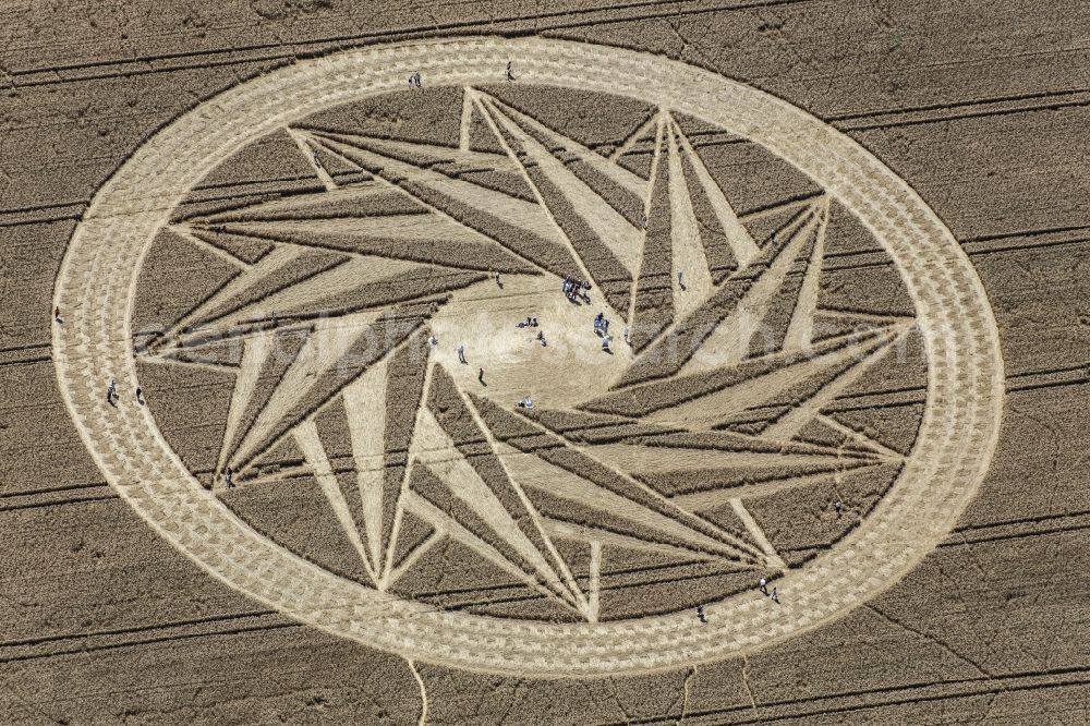 Andechs from above - Circular grain visitors on a cereal box in Andechs in Bavaria