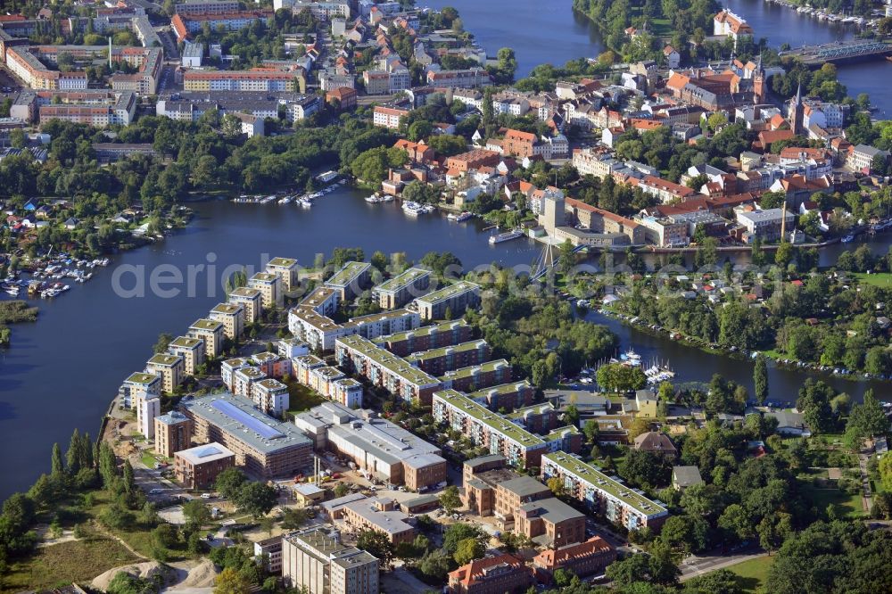 Berlin from above - View at the historic old town of Köpenick including the town hall and the Castle in the district of Treptow-Köpenick in Berlin