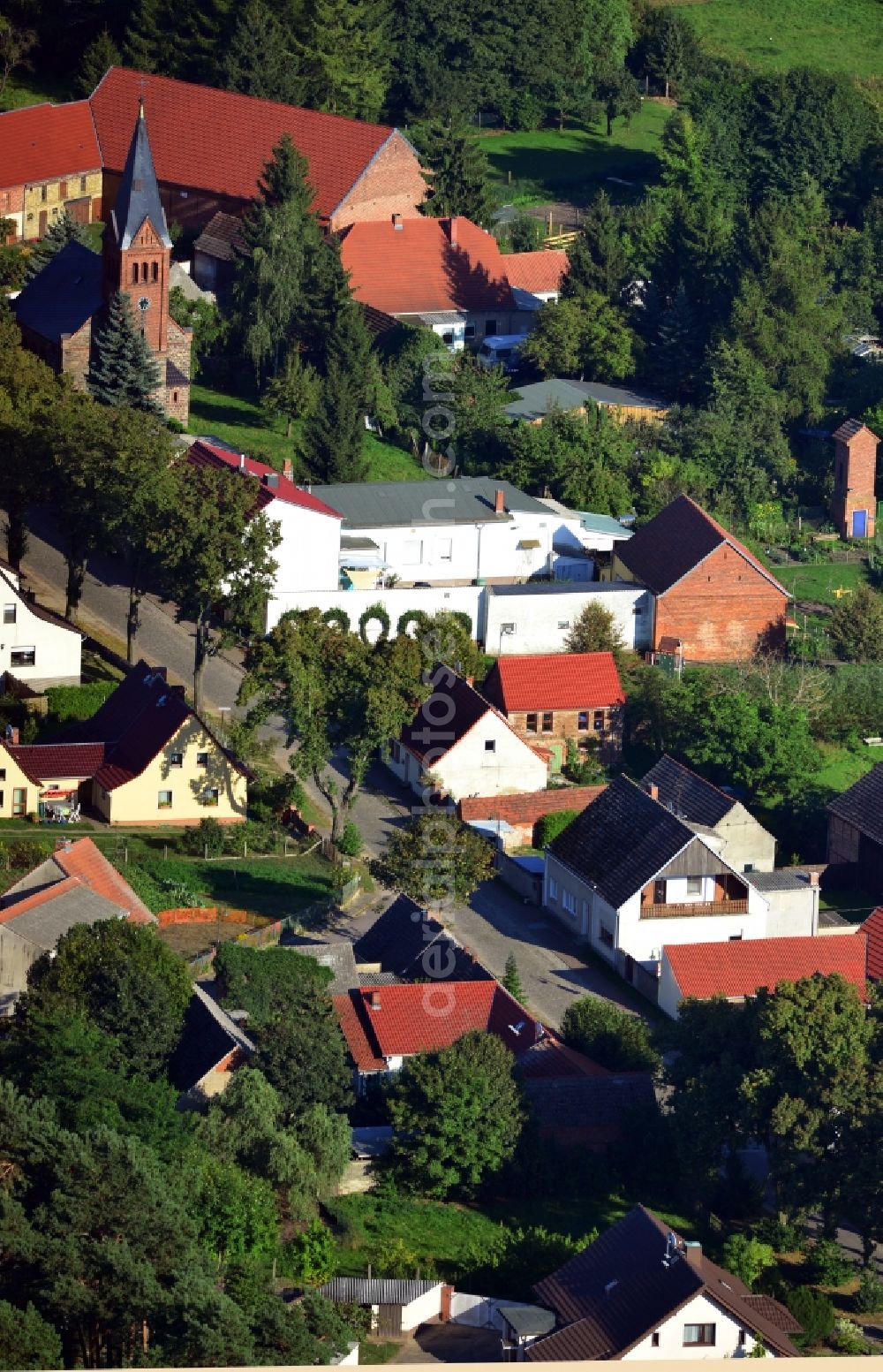 Aerial photograph Ziesar OT Köpernitz - View of the Koepernitzer Dorfstrasse in Ziesar in the state of Brandenburg