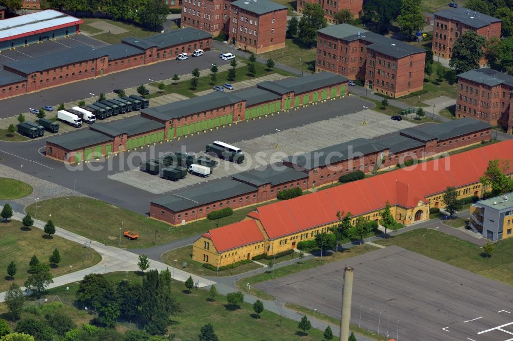 Leipzig from the bird's eye view: View of the barracks of the training centre for motorists of the German armed forces in Leipzig in the state Saxony