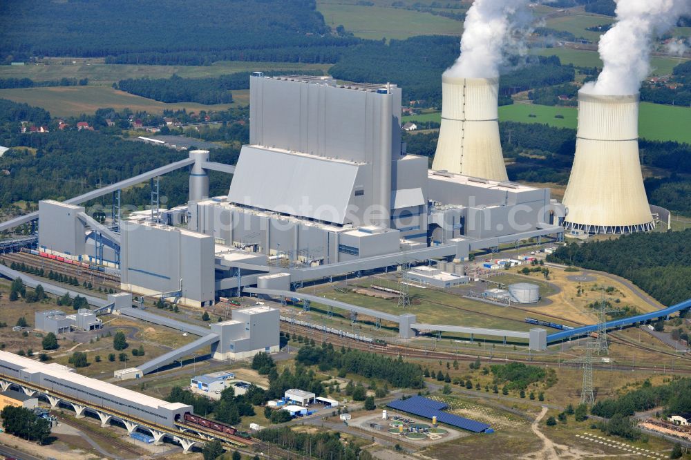 Aerial photograph Spremberg - View of the power plant Schwarze Pumpe in the homonymous district of Spremberg in Brandenburg