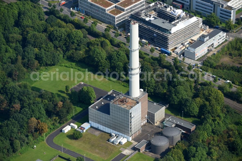 Aerial photograph Bonn - Power plants and exhaust towers of thermal power station Heizkraftwerk Sued on Christian-Miesen-Strasse in Bonn in the state North Rhine-Westphalia, Germany