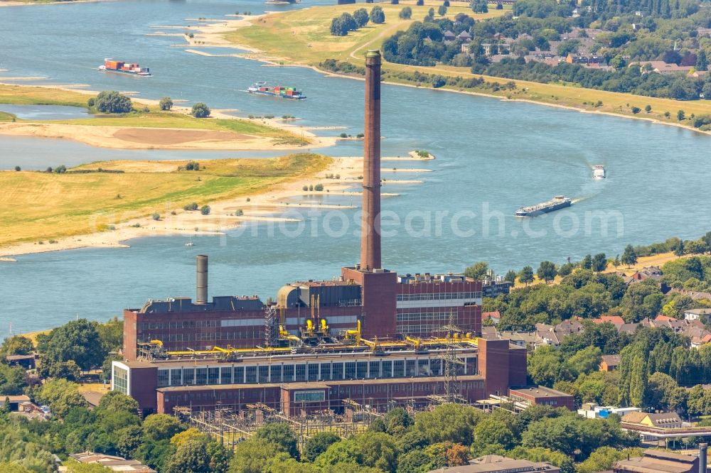 Aerial image Duisburg - Power plants and exhaust towers of thermal power station Hermann Wenzel in the district Laar in Duisburg in the state North Rhine-Westphalia, Germany