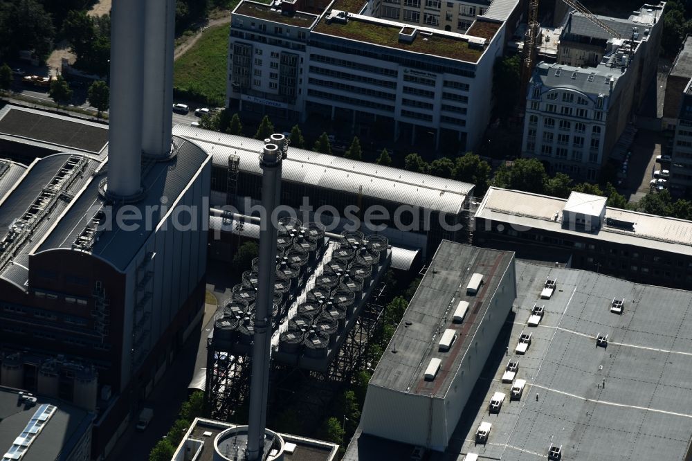 Berlin from above - Power plants and exhaust towers of thermal power station Mitte in Berlin