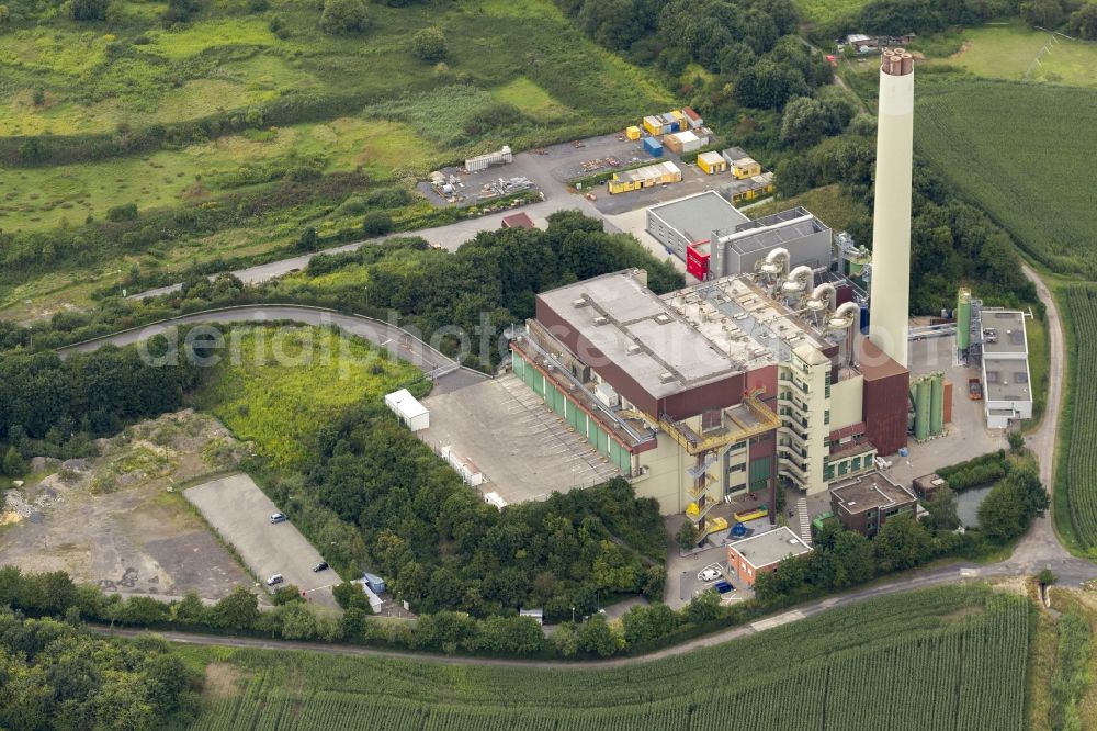 Aerial photograph Hamm - Power plants and exhaust towers of Waste incineration plant station in the district Bockum-Hoevel in Hamm at Ruhrgebiet in the state North Rhine-Westphalia, Germany