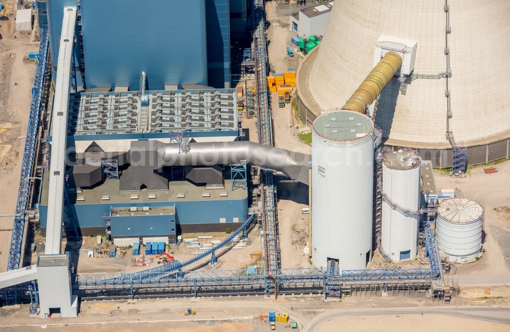 Datteln from above - Power plants and exhaust towers of coal thermal power station Datteln 4 Uniper Kraftwerk Im Loeringhof in Datteln in the state North Rhine-Westphalia, Germany