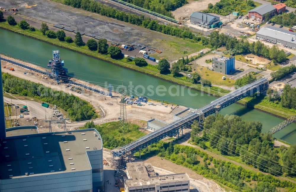 Aerial photograph Datteln - Power plants and exhaust towers of coal thermal power station Datteln 4 Uniper Kraftwerk Im Loeringhof in Datteln in the state North Rhine-Westphalia, Germany