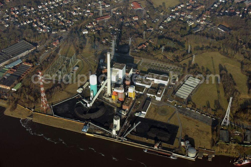 Aerial photograph Bremen - Power plant coal power plant in the district Farge on the banks of the Weser