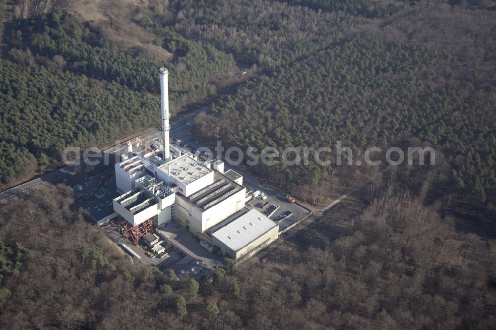 Aerial image Heusenstamm - Power plants and exhaust towers of thermal power station in the district Rembruecken in Heusenstamm in the state Hesse