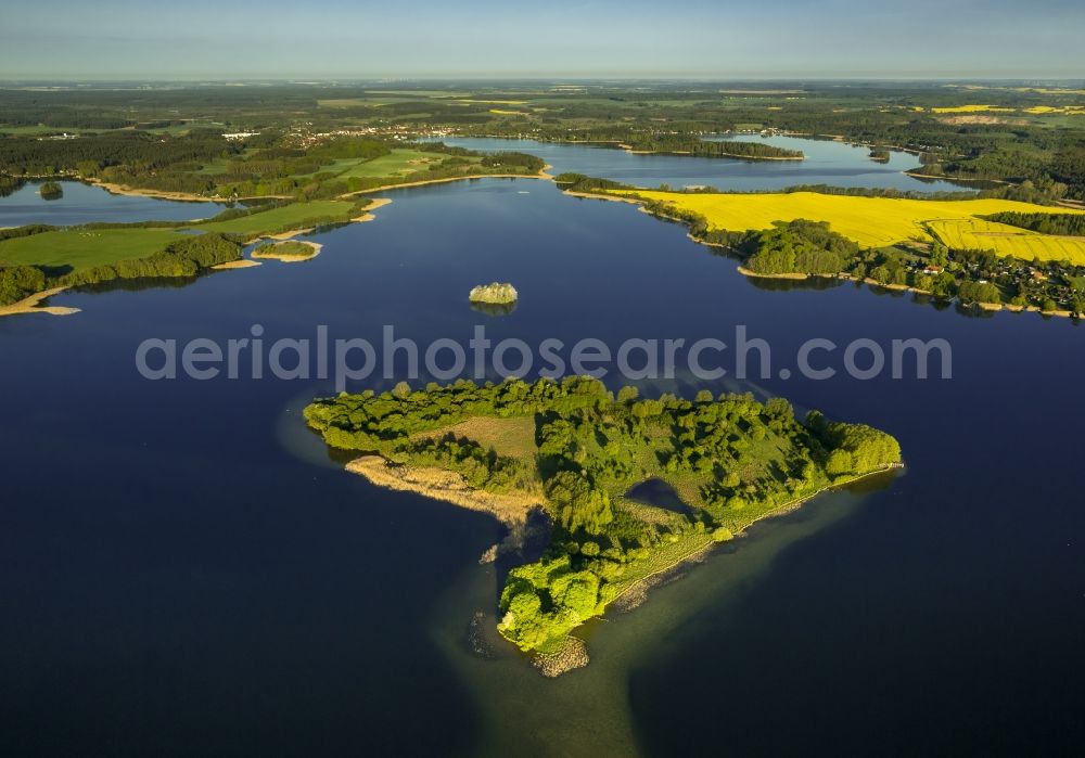 Krakow am See from the bird's eye view: View of the Krakower seascape near Krakow am See in the state Mecklenburg-West Pomerania