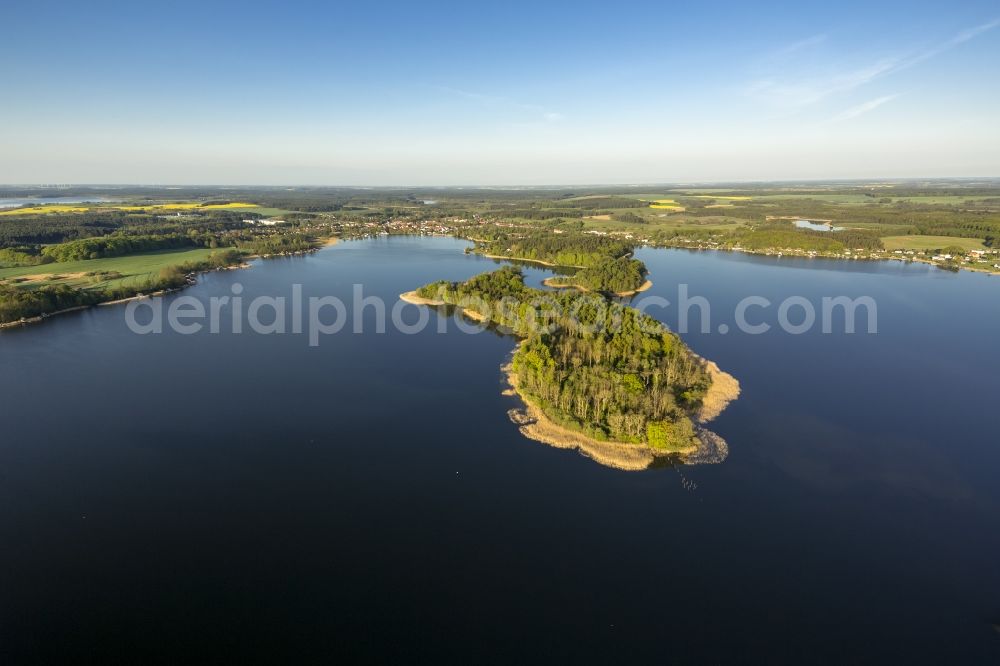 Aerial image Krakow am See - View of the Krakower seascape near Krakow am See in the state Mecklenburg-West Pomerania