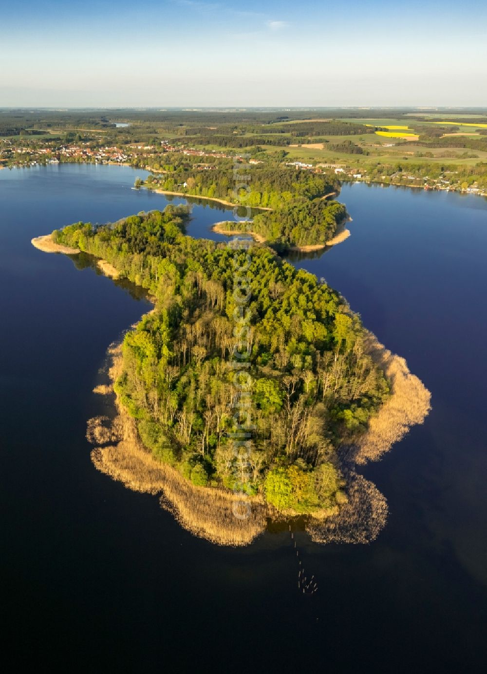 Aerial photograph Krakow am See - View of the Krakower seascape near Krakow am See in the state Mecklenburg-West Pomerania