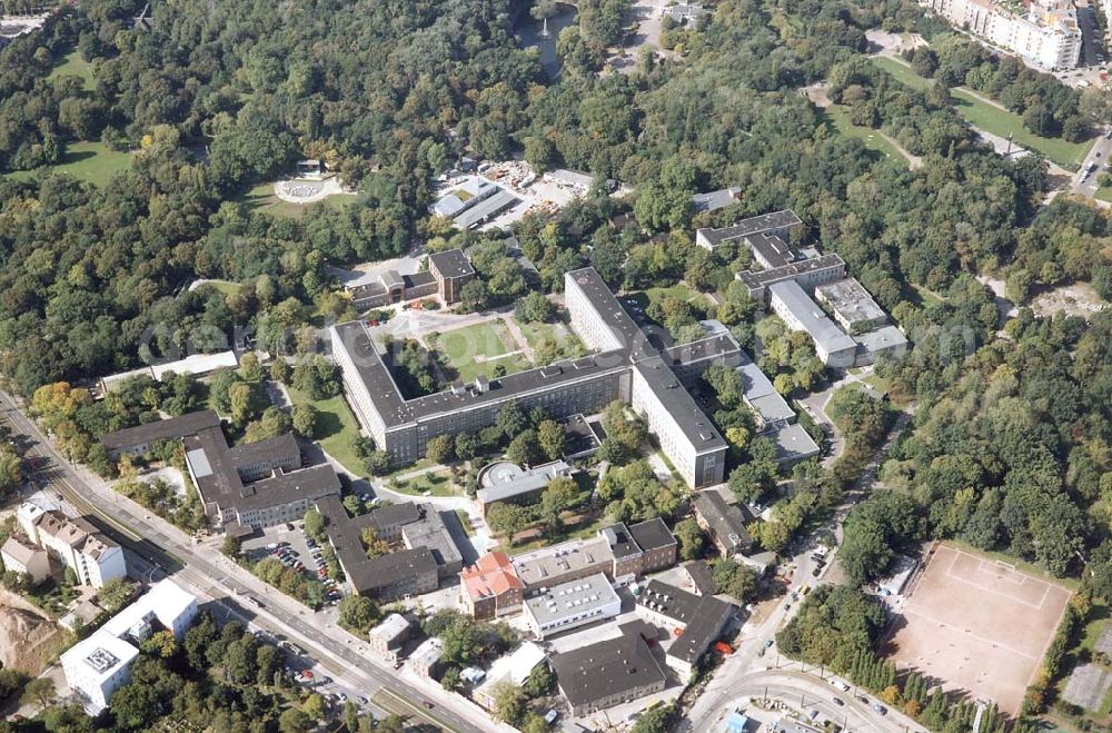 Berlin-Friedrichshain from above - Krankenhaus im Friedrichshain an der Landsberger Allee 49 in 10249 Berlin.