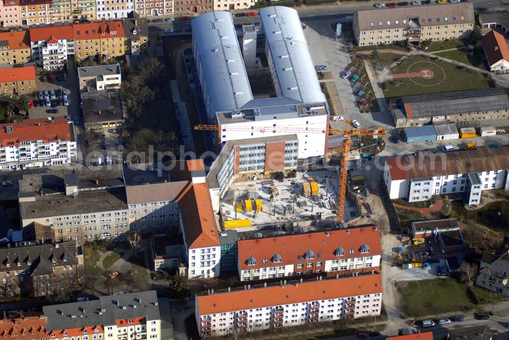 Wittenberg from above - Bauarbeiten am Krankenhaus Paul-Gerhardt-Stiftung; Lutherstadt Wittenberg; Paul-Gerhardt-Strasse 42-45; 06886 Lutherstadt Wittenberg; http://