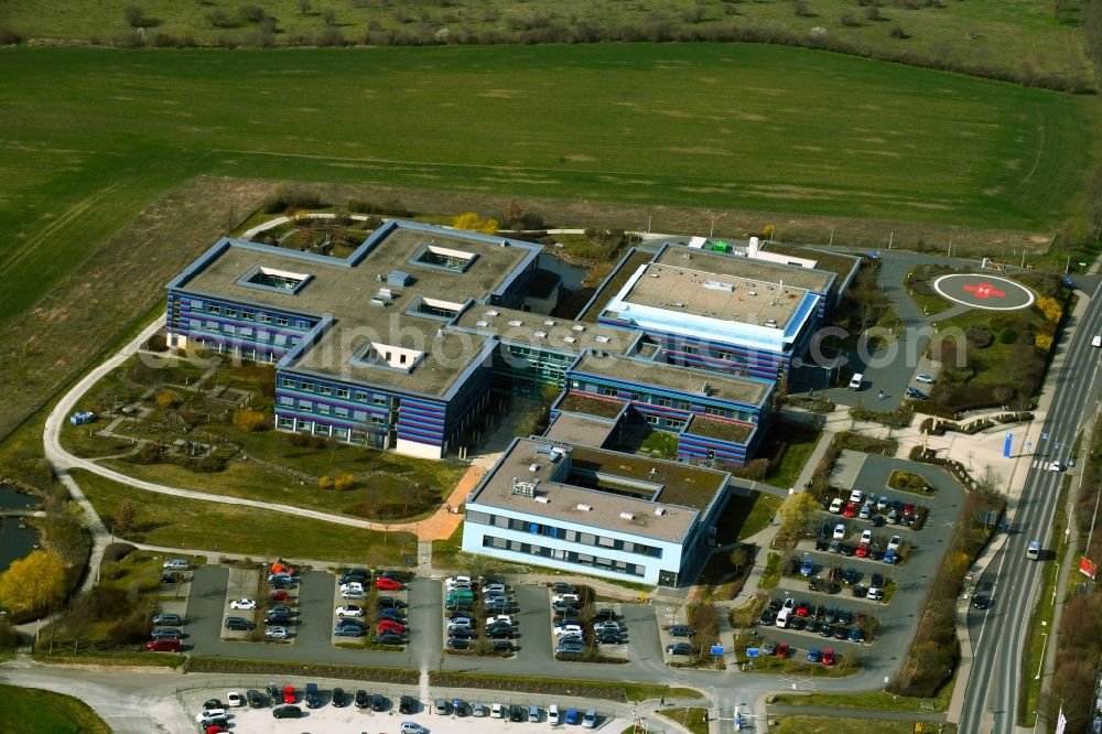 Aerial image Apolda - Clinic building and grounds of the hospital Robert Koch in Apolda in the state Thuringia, Germany