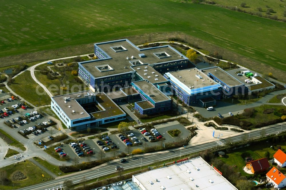 Aerial photograph Apolda - Clinic building and grounds of the hospital Robert Koch in Apolda in the state Thuringia, Germany