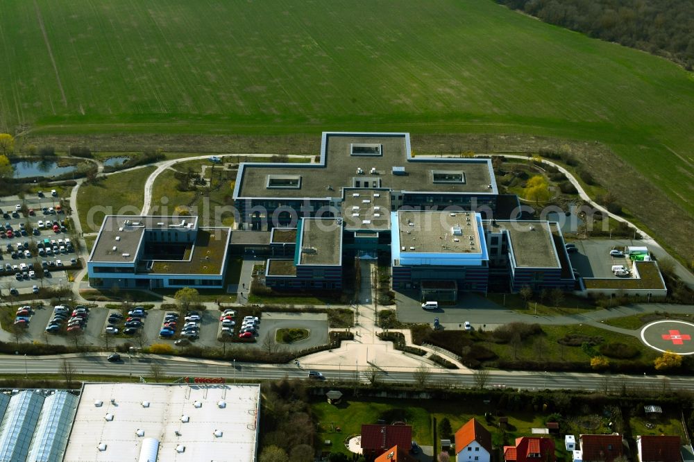 Apolda from above - Clinic building and grounds of the hospital Robert Koch in Apolda in the state Thuringia, Germany