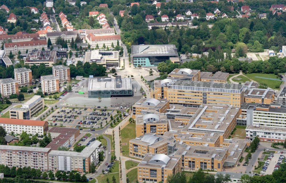 Aerial image Hansestadt Greifswald - Hospital grounds of the Clinic Universitaetsmedizin in Greifswald in the state Mecklenburg - Western Pomerania, Germany