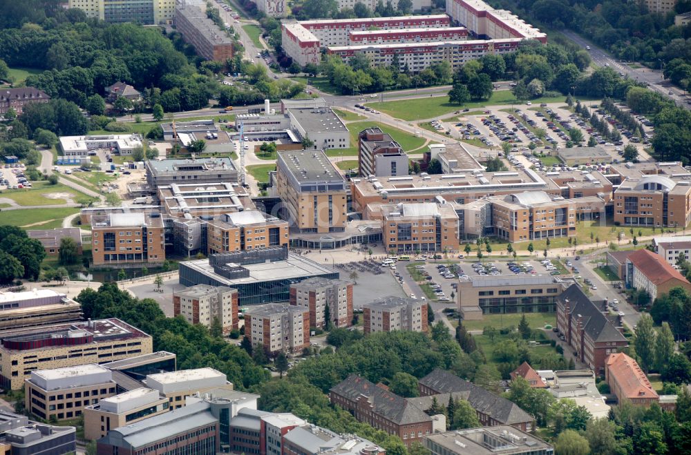 Hansestadt Greifswald from above - Hospital grounds of the Clinic Universitaetsmedizin in Greifswald in the state Mecklenburg - Western Pomerania, Germany