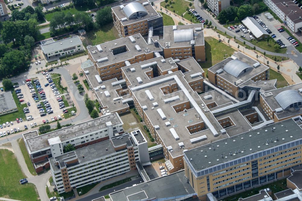 Hansestadt Greifswald from above - Hospital grounds of the Clinic Universitaetsmedizin in Greifswald in the state Mecklenburg - Western Pomerania, Germany