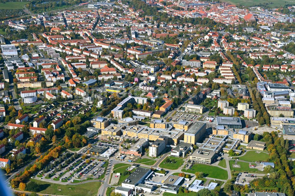 Aerial photograph Hansestadt Greifswald - Hospital grounds of the Clinic Universitaetsmedizin in Greifswald in the state Mecklenburg - Western Pomerania, Germany