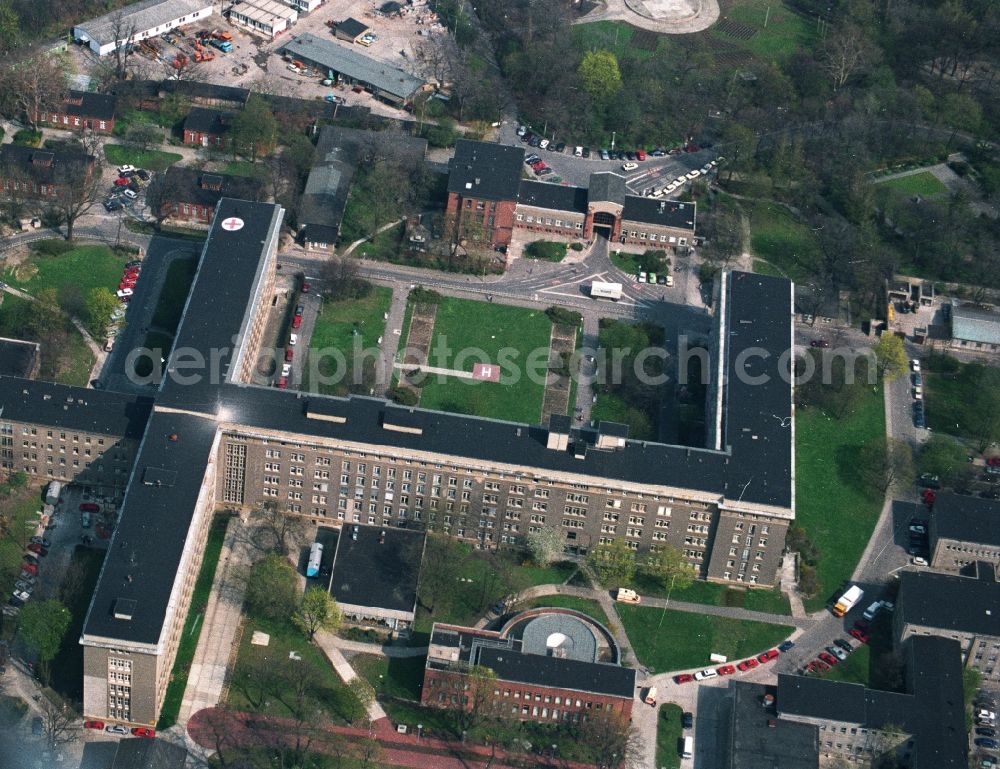 Berlin from above - Hospital Vivantes clinical centre in Friedrichshain in Berlin