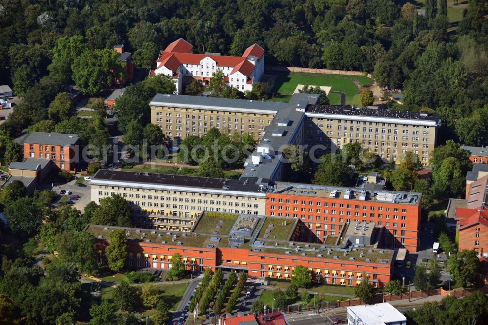 Berlin from the bird's eye view: Hospital Vivantes clinical centre in Friedrichshain in Berlin