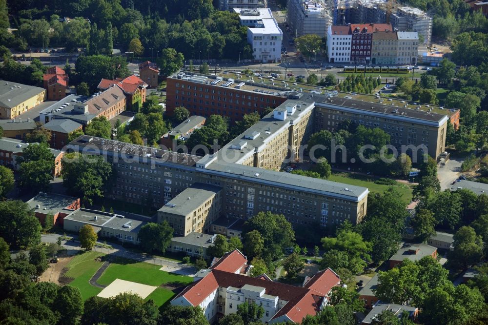 Berlin from the bird's eye view: Hospital Vivantes clinical centre in Friedrichshain in Berlin