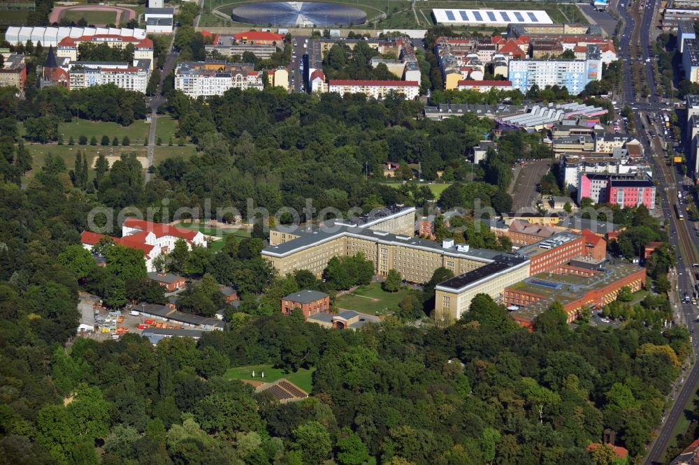 Berlin from above - Hospital Vivantes clinical centre in Friedrichshain in Berlin