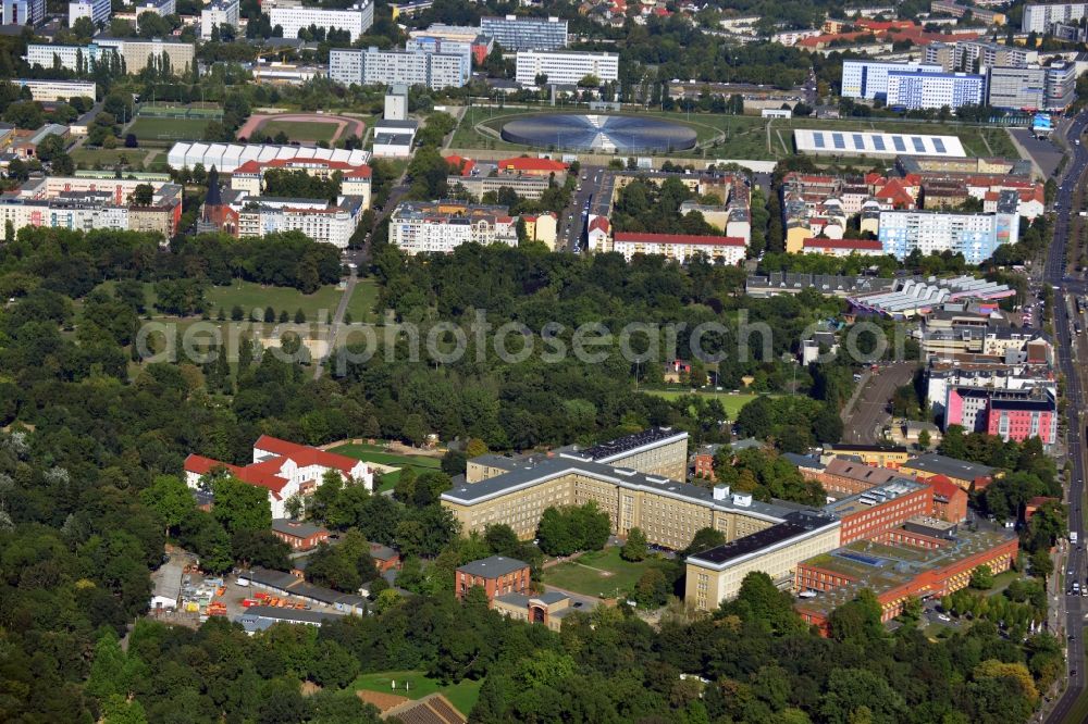 Aerial image Berlin - Hospital Vivantes clinical centre in Friedrichshain in Berlin