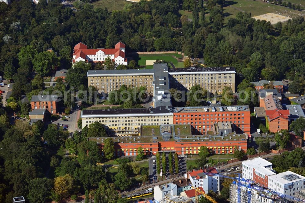 Berlin from above - Hospital Vivantes clinical centre in Friedrichshain in Berlin