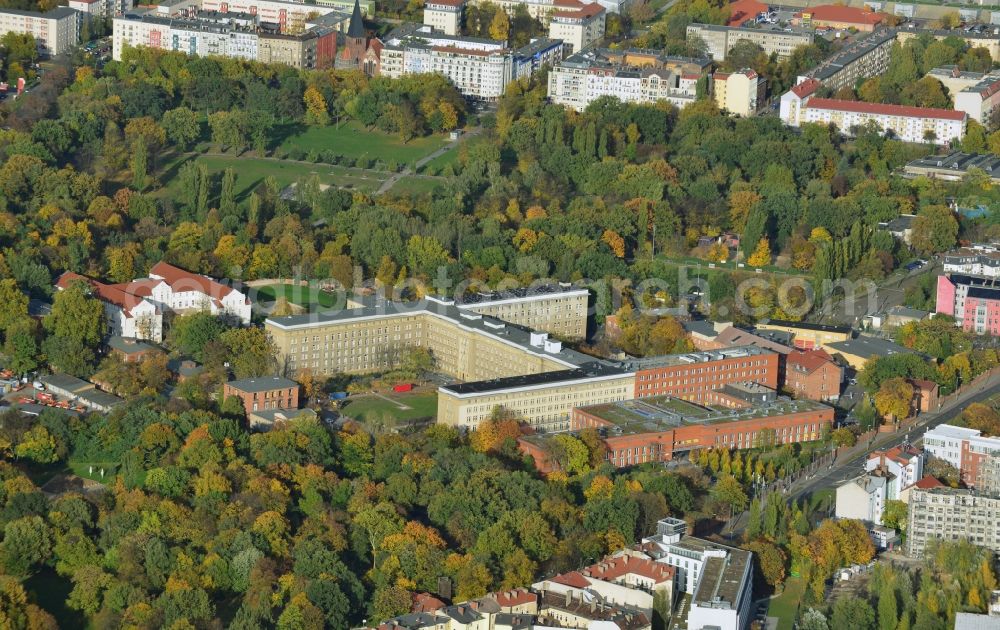 Berlin from above - Hospital Vivantes clinical centre in Friedrichshain in Berlin