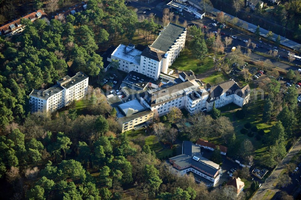 Berlin OT Zehlendorf from the bird's eye view: View of the hospital Waldfriede in the district of Zehlendorf in Berlin