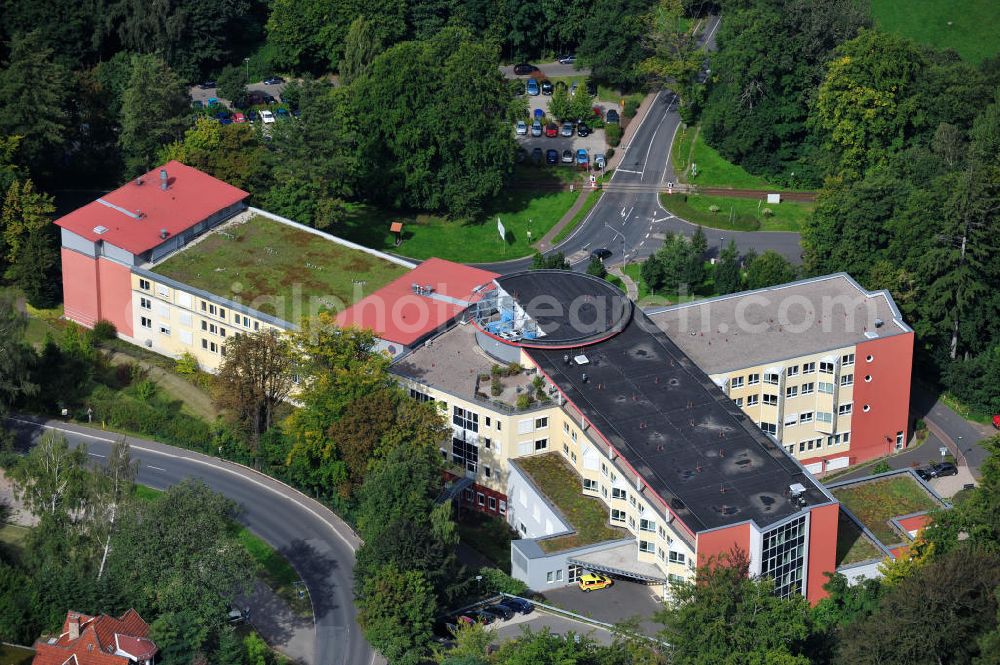 Friedrichroda from the bird's eye view: Hospital Waltershausen-Friedrichroda at the street Reinhardsbrunner Strasse in the Thuringian Forest in Thuringia