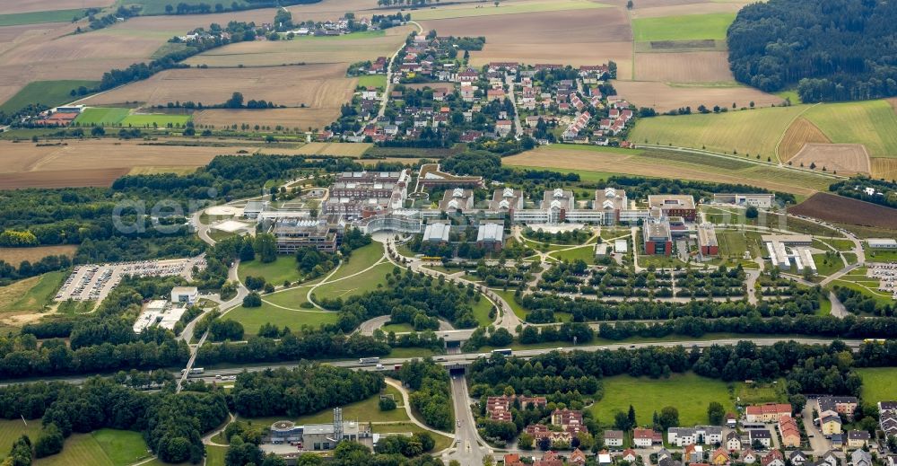 Regensburg from above - Clinic of the hospital grounds Klinikum der Universitaet in Regensburg in the state Bavaria