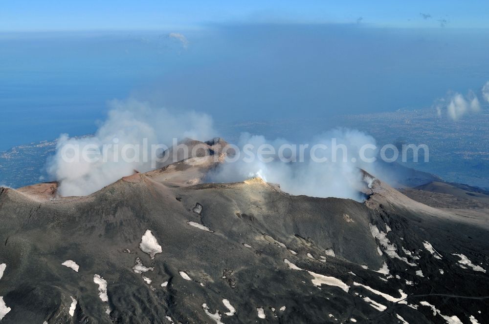 Ätna from the bird's eye view: View to the volcano Mount Etna at Siciliy in italy