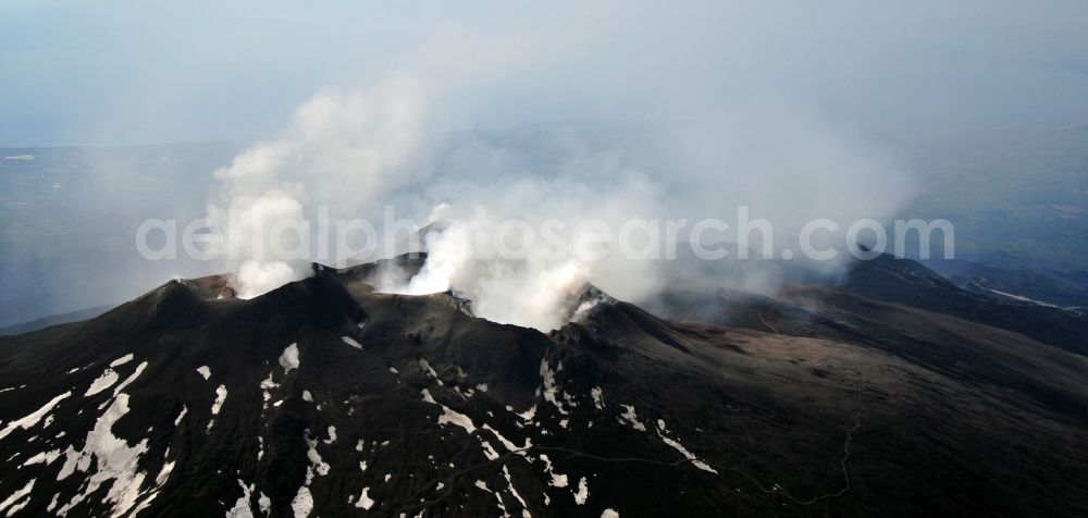 Aerial image Ätna - View to the volcano Mount Etna at Siciliy in italy