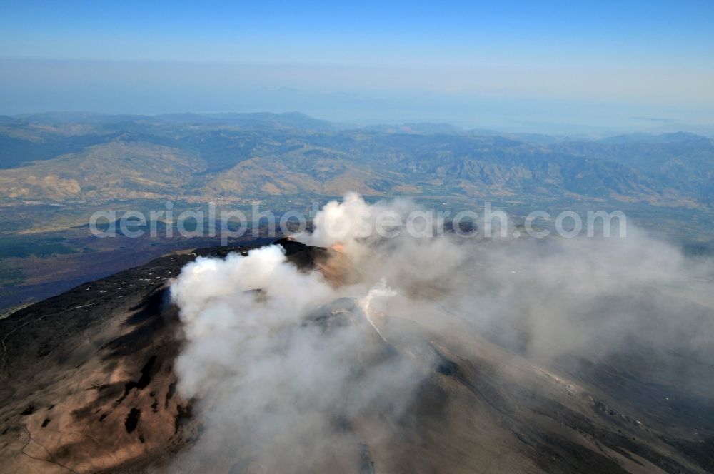 Ätna from the bird's eye view: View to the volcano Mount Etna at Siciliy in italy