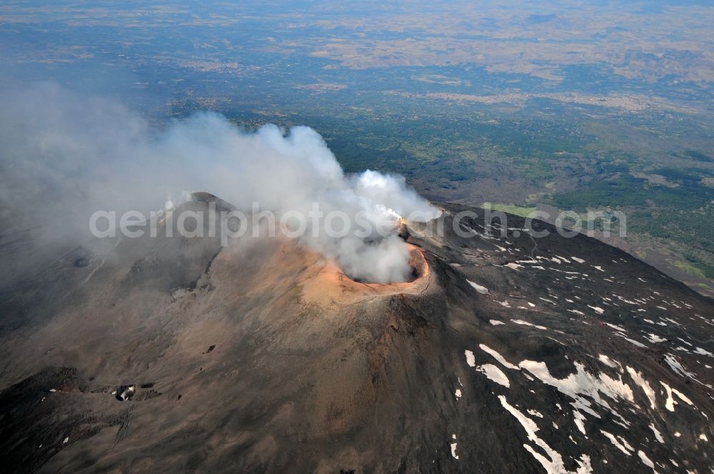 Aerial photograph Ätna - View to the volcano Mount Etna at Siciliy in italy