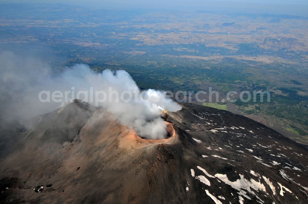 Ätna from above - View to the volcano Mount Etna at Siciliy in italy