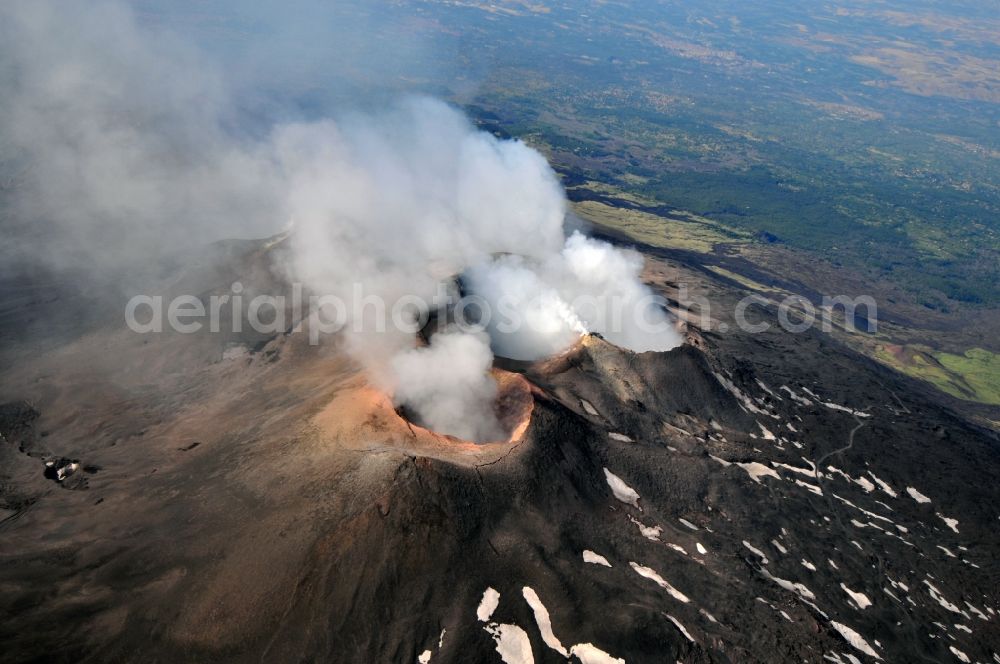 Ätna from the bird's eye view: View to the volcano Mount Etna at Siciliy in italy