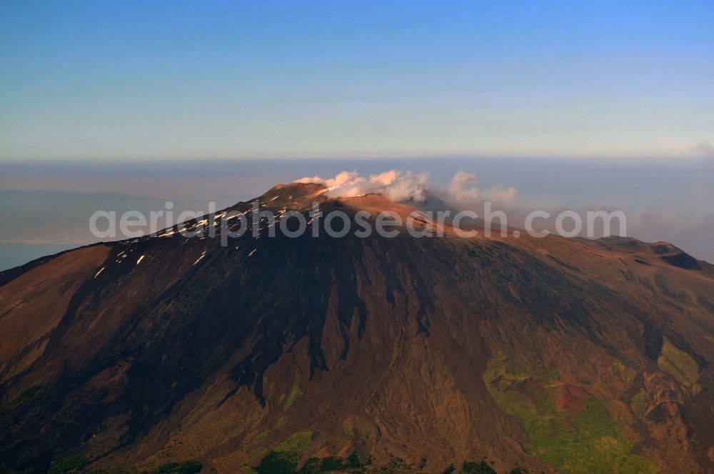 Ätna from the bird's eye view: View to the volcano Mount Etna at Siciliy in italy