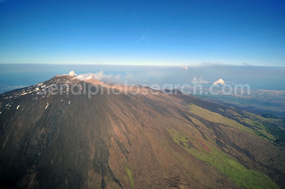 Aerial image Ätna - View to the volcano Mount Etna at Siciliy in italy