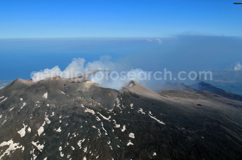 Ätna from above - View to the volcano Mount Etna at Siciliy in italy