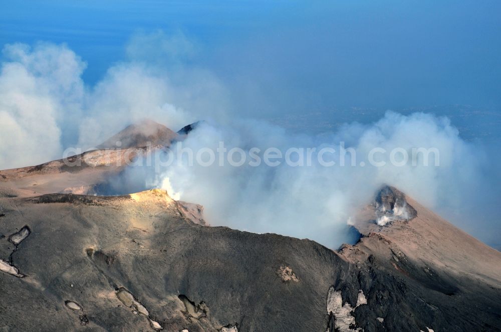 Aerial image Ätna - View to the volcano Mount Etna at Siciliy in italy