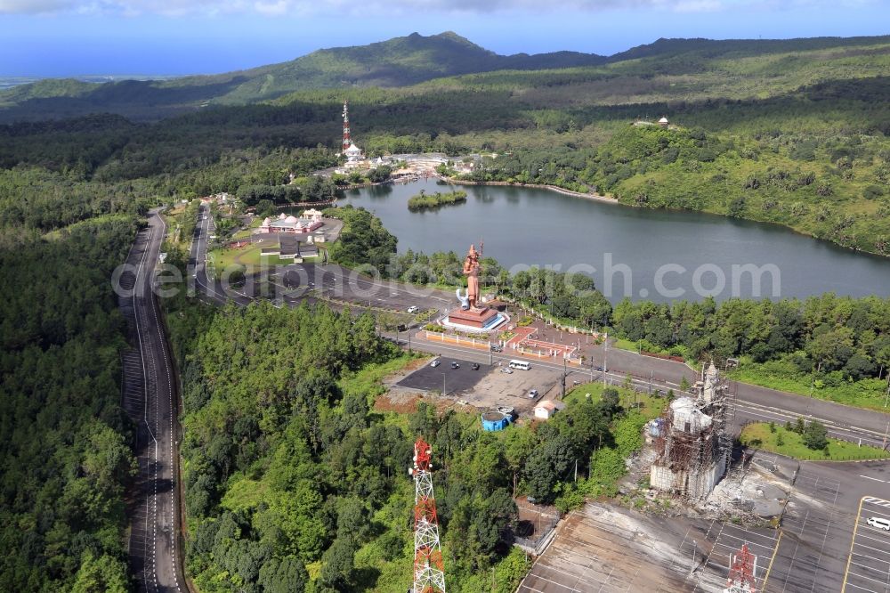 Grand Bassin from the bird's eye view: Crater lake Grand Bassin is the holy lake of the Hindu religion on the Island Mauritius